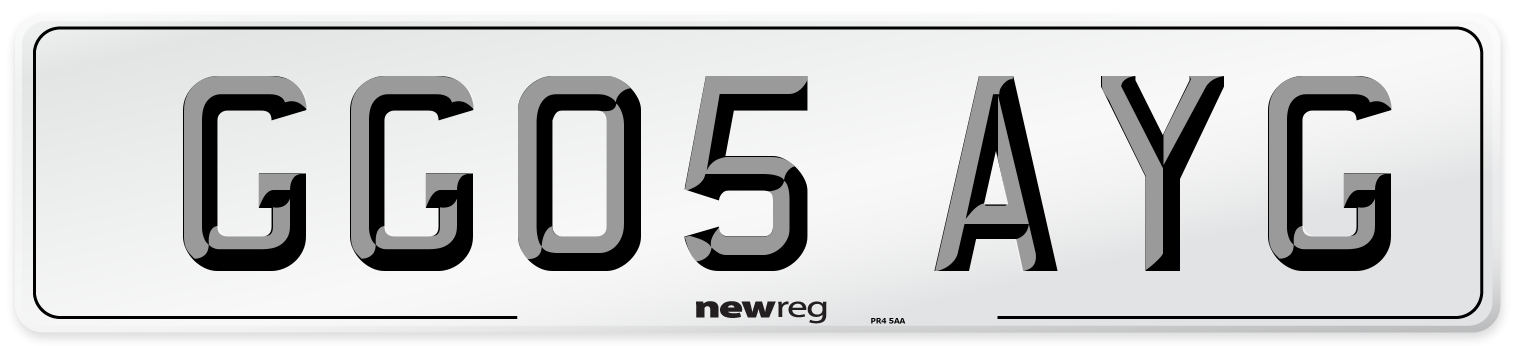 GG05 AYG Number Plate from New Reg